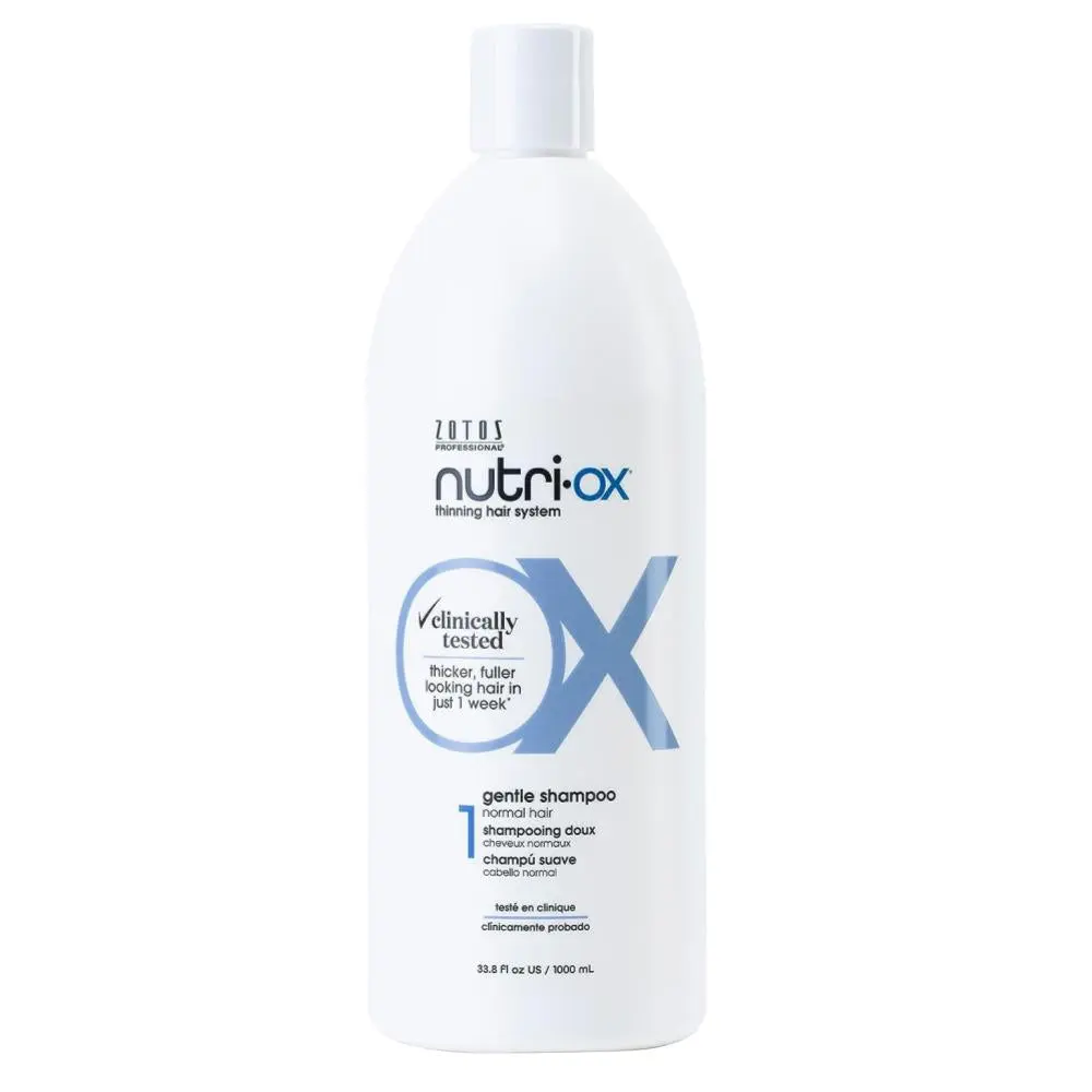 Nutri-Ox Gentle Hair Cleanser Shampoo & Conditioner - 1000g Cruelty-Free Anti-Hair Loss Haircare for Normal to Thinning Locks (US Market) with Sunflower Oil, Peppermint, Biotin, Vitamin B6 for Scalp Health & Thicker Look