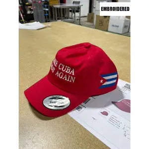 Make Cuba Great Again Embroidered Baseball Cap with Cuban Flag | Unisex Adjustable Dad Hat | High Quality Statement Heritage Gift Idea for Fans 🇨🇺, Ready to Go, No Effort Needed, Timeless Appeal, Simple and Clean