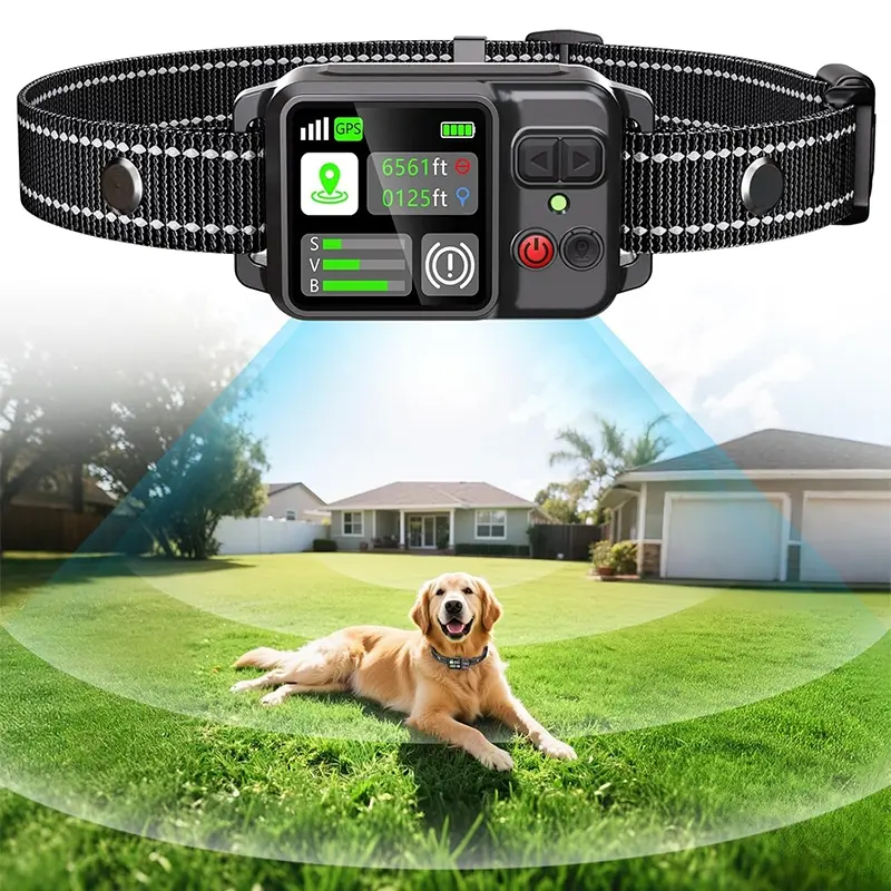 GPS Wireless Fence for Dogs, Perimeter Collar Fence with 49-6,561 Feet Coverage, Ipx7 Waterproof, Multiple Alert Modes, Zf500 Model Training Collars