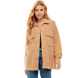 Oversized  Teddy Shacket with Pockets