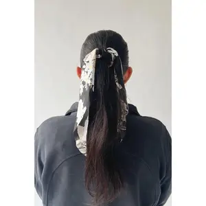 AK Brand: Flower Printed Ribbon Scrunchie