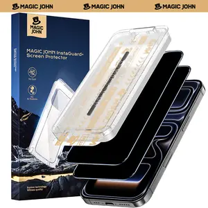 NEW -  MAGIC JOHN Premium Upgraded Privacy Screen Protector Dustproof Bubble-Free Design Ultra-Clear for iPhone & Samsung