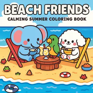 Beach Friends - Calming Summer Coloring Book: A Relaxing Summer Coloring Book For Adults And Teens With Very Cute Animal Characters