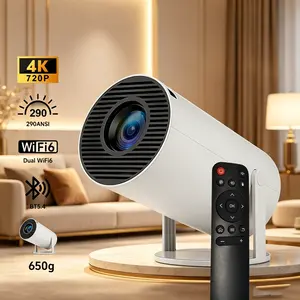 Bluetooth Mini Projector WiFi BT5.4 290 Lumens 130" Screen 720P Android OS Built-in Speaker correction 180° Rotatable Auto Keystone Portable Dual-Source Outdoor Home Cinema portable movie theater smart Projector outdoor projector