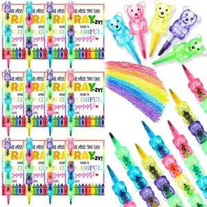 24/25 Sets Kindergarten Graduation Gifts Bulk, End of Year Gifts Stackable Bear Crayons Colored Pencil Gift Cards Bags Hemp Rope Double Sided Adhesive Dots, School Classroom Prizes Reward Gifts Summer Birthday Party Favors Goody Bag Filler for Preschooler
