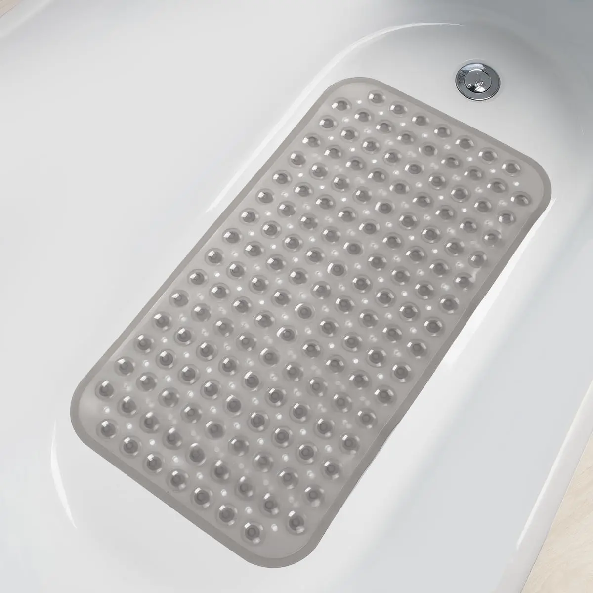 Rectangle Non-slip Bathtub Mat, 1 Count PVC Waterproof Bathroom Mat with Drainage Hole Design, Drain Holes & Suction Cups, Bathroom Essentials Accessories, Home Essential, Shower Bath Tool, Bathroom Necessities