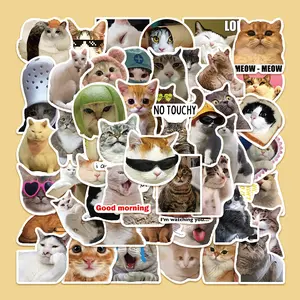 50 Cat Emoji Stickers, Car Decorative Sticker, Suitable for Scrapbooks, Diaries, Laptops, Water Bottles, Cars, and Other Faith-based Designs—gifts with Positive Messages.