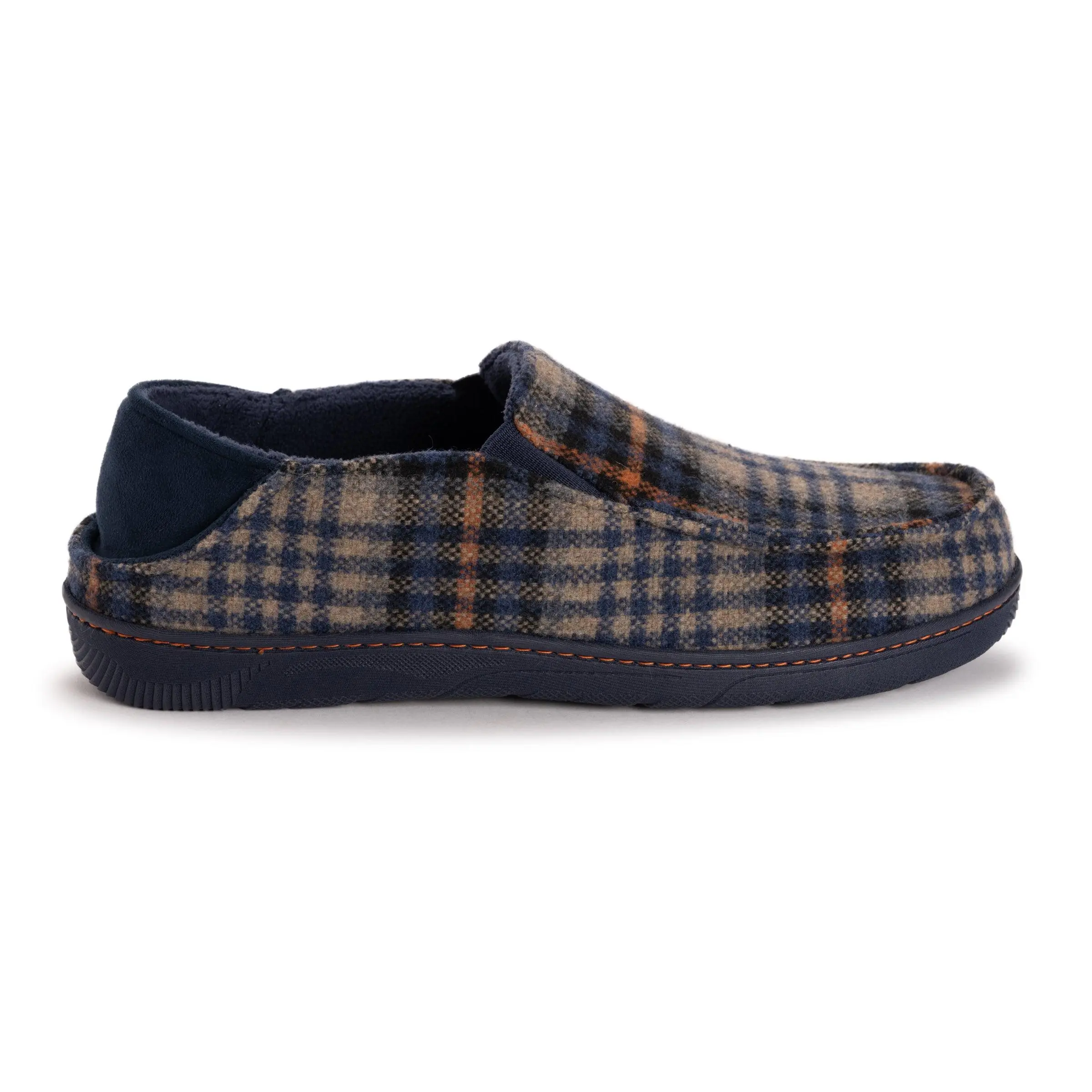 Muk Luks Men's Owen Plaid Slippers, Convertible Slip On with Plush Foam Memory Insole and Durable Indoor-Outdoor Rubber Sole