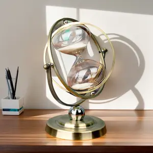 High-End Glass Globe Hourglass Luxury Decorative Timer for Home Office Creative Time Timer Flowing Sand Gift