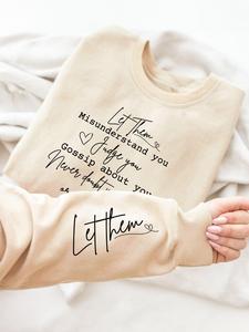 women's letter print drop shoulder longsleeves sweatshirt, casual long sleeve round neck pullover for spring & fall, ladies clothes for daily wear, womenswear