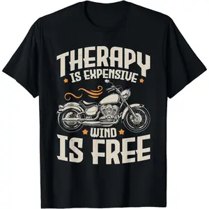 Cotton Short Sleeve Cool Motorcycle Rider Men Therapy Motorcycle Lovers Biker T-Shirt for Men Women
