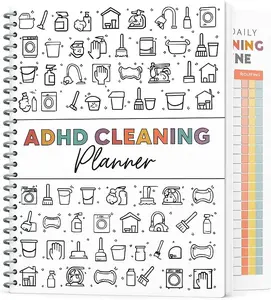 ADHD Cleaning Planner for Adults – Undated Daily, Weekly & Monthly Cleaning Schedule & Checklist – Household Chores Organizer Notebook for Home Management, Routine Tracking Family Cleaning Tasks