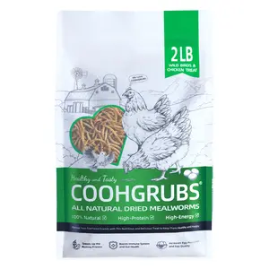 COOHGRUBS Dried Mealworms for Chickens - 100% Natural Premium Protein, Original Meal Worms Larvae for Laying Hen, Tasty Treats for Wild Birds Speeds Up The Molting Process Pamper Your Feathered Friends