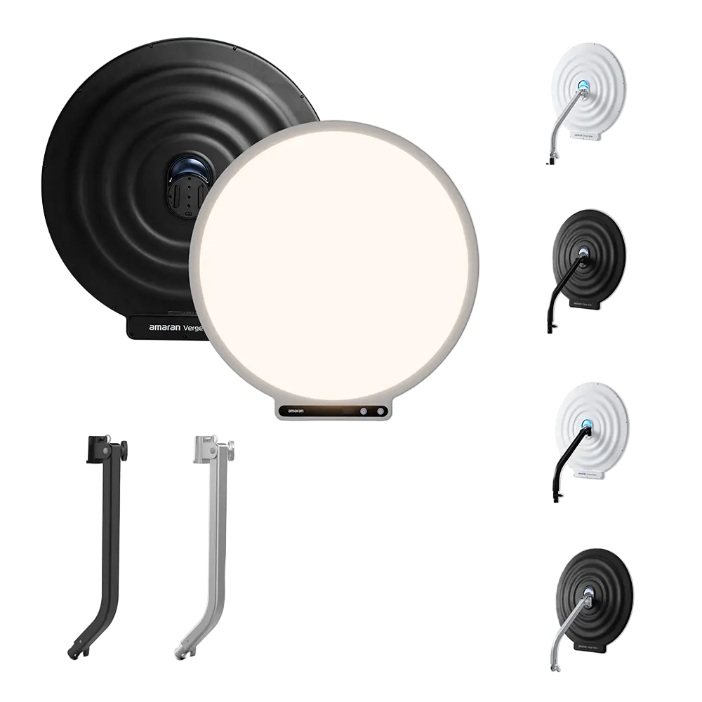amaran Verge Max with Stand Adapter, LED Video Light,60W Bi-Color 22in Circular Edge-lit Panel Light,APP Control with Desk Clamp Stand Dimmable Desk Light for Home Office, Gaming, Podcast