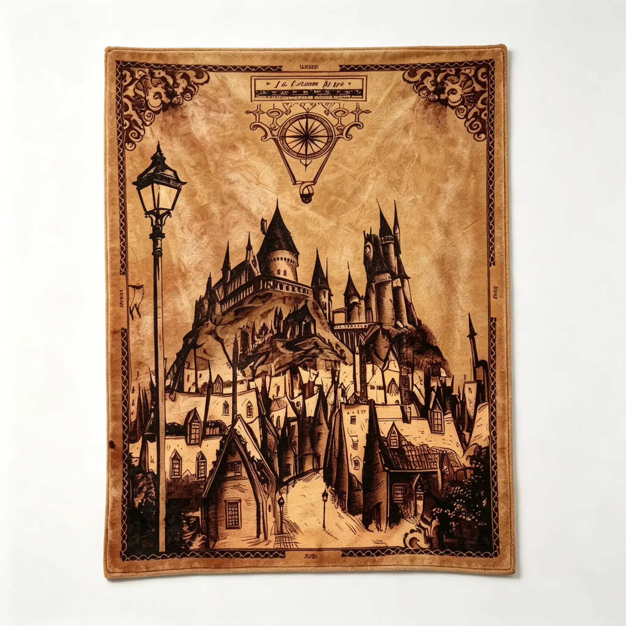 Vintage Hogwarts Castle Pattern Graphic Throw Blanket warm Blanket Super Soft  Lightweight, Large Size, Soft Lightweight Warm Cozy - 4 Sizes Available for Family Leisure Use in Bedroom, Living Room (Sports & Outdoor Yoga-Pilates Relaxation Accessory)