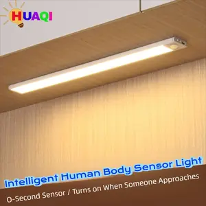 Ultra-Thin Smart Motion Sensor LED Strip Light, Rechargeable Self-Adhesive Cabinet Wardrobe Night Light, Long Stick-On Lamp Tape, Modern Night Lights