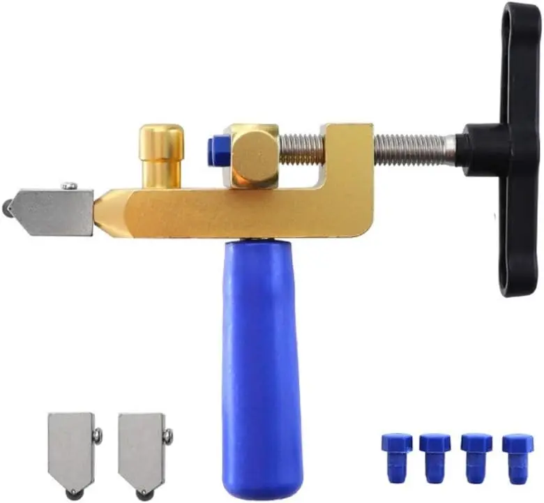 Manual Ceramic Tile Cutting Machine - DIY Cutting Machine with 3 Tungsten Steel Blades, Boundary Opener, 264g, 16.5x11.5x10 cm for Glass & Ceramic Tiles, Ideal for Decoration & Maintenance Hand Tools