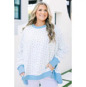 Women's Casual Floral Pullover Hoodie, Cotton Blend Sweatshirt Top with Long Sleeves, Exposed Seams, and a High-Low Hem, Lady, Tops