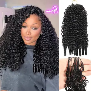 OQ HAIR Burmese Curly Crochet Hair Natural Black Machine Made Feather Crochet Human Hair Extension Miracle Knots Boho Braids #SummerVibes