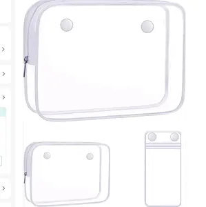 3-Pack Clear Zipper Pouch  Insert for Bogg Bag,Accessories for Rubber Beach Tote Bag,Transparent Waterproof Designer Pop Bag Beach Vacation Cruise Travel Swimming Essentials