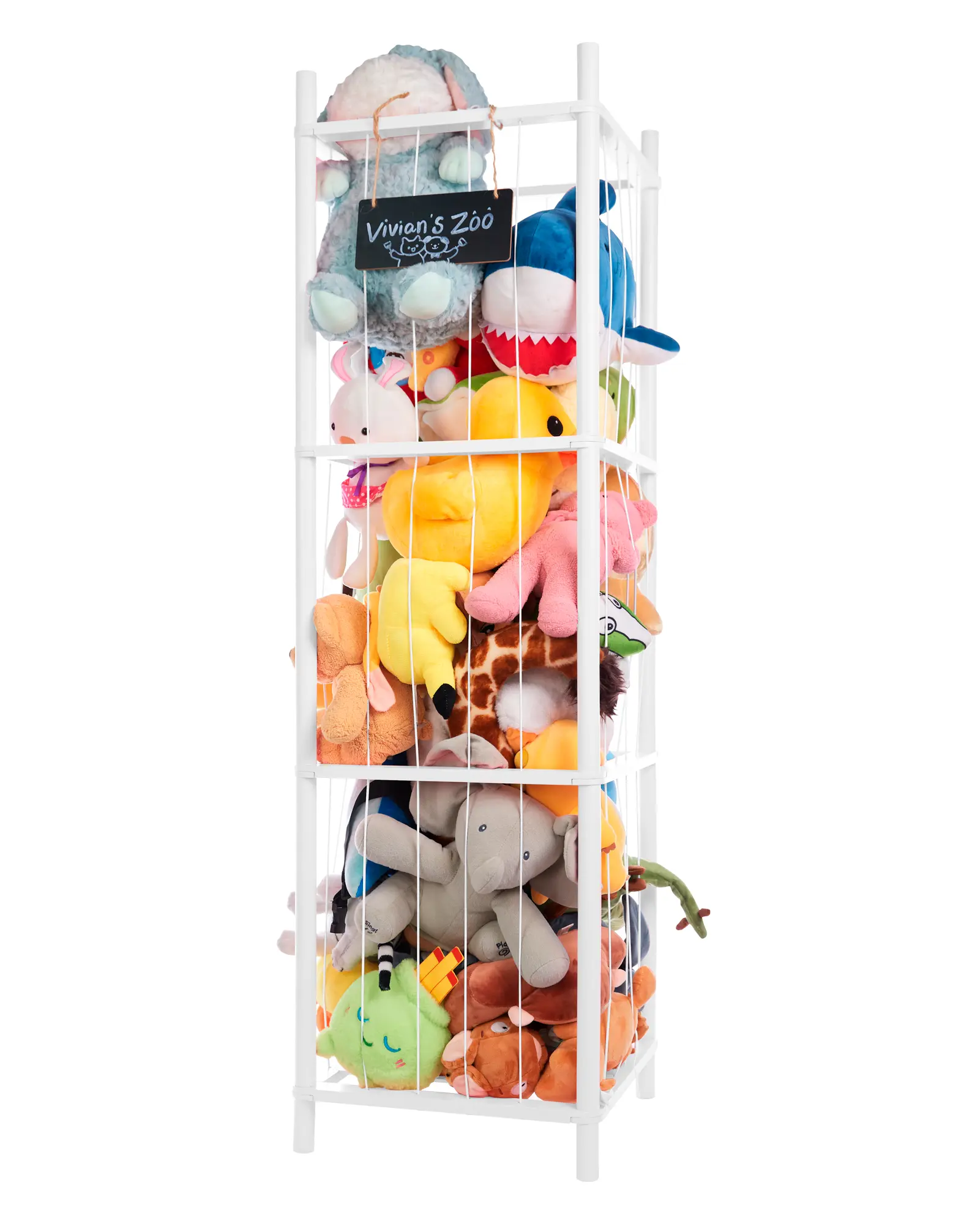 Wooden Stuffed Animal Storage for Kids-Large Toy Storage Organizer for Playroom/Nursery, Cute Plush Toy Holder with Easy Assembly, Keeps Plush Friends Tidy & Ready for Snuggles, Durable Structure