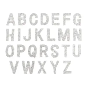 Self-Adhesive Rhinestone 4cm English Letter Sticker, 26 Uppercase Crystal Glass Rhinestone DIY Decoration, Decorative Adhesive Material, Self Adhesive Stickers