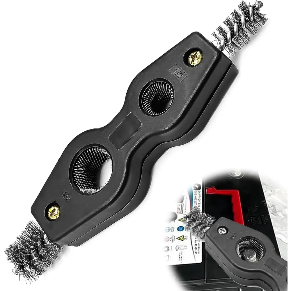 4 in 1 Battery Cleaning Brush,Anti-Corrosion Battery Terminals,Copper Pipes Cleaner Brush Tool,Universal For Automotive,Marine For Plumbing Installation Soldering Brazing