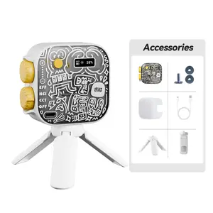 Photoolex Tofu Light RGB Portable Fill Light Set, 2500K–9900K, 0–100% Dimmable, 360° Hue, Soft Diffused, Type‑C Rechargeable Mini LED for Vlog/Streaming/Selfie,White Graffiti,April Stock Up