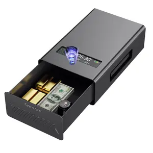 Biometric Safe, Smart Safe Fingerprint，Quick Access Safe Portable Safe for Cars Travel Nightstand Bedside