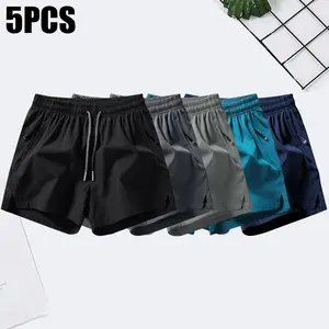Men’s athletic shorts for summer, casual quick-dry design with an elastic waistband, drawstring, zippered pockets—durable and comfortable, suitable for gym workouts and outdoor leisure activities