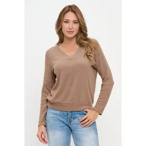 Classic V Neck Ribbed Sweater