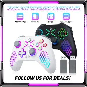 Xbox One Wireless WIFI Controller RH-1025 for Xbox One/Series X|S Windows 10/11 with 2.4GHZ Game Joystick Hybrid D-Pad RGB Lighting Turbo Function 3.5mm Audio