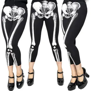 Skele-Bone White Capri Leggings Soft Womenswear