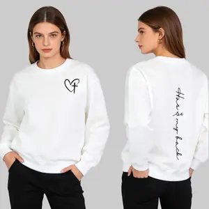 Heart Cross Has My Back Sweatshirt Lightweight 100% Cotton Casual Pullover for All Seasons Loose-Fitting Machine Washable