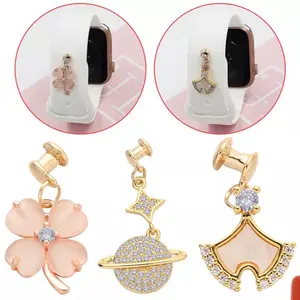 DIY Charms Rhinestone Jewelry for Apple Watch Band 7 6 Silicone Strap - Accessories, Wearable Metal Smart Watch