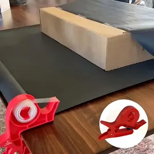 2pcs/set Plastic Christmas Gift Wrapping Tool Set, Manual Tape Dispenser and Paper Cutter, No Electricity Needed, for Office and Holiday Presents