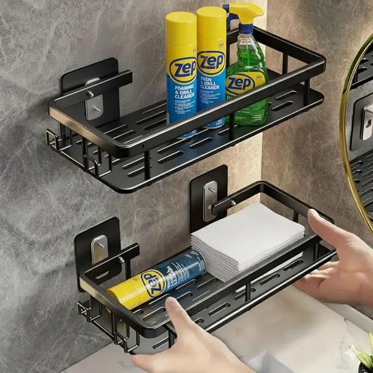2pcs Hanging Shower Caddy Portable Corner Shelves for Bathroom Storage & Organization Ideal for Toiletries Towels and Other Items
