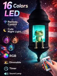 【Sound Lamp】Puerto Rican Garita Coqui Lamp, Puerto Rican Frog Lamp with Sound, Multi-Color Changing Coqui Frog Light for Wall with Remote Control, Caribbean Wall Night Light for Corridor Room Garden Decor
