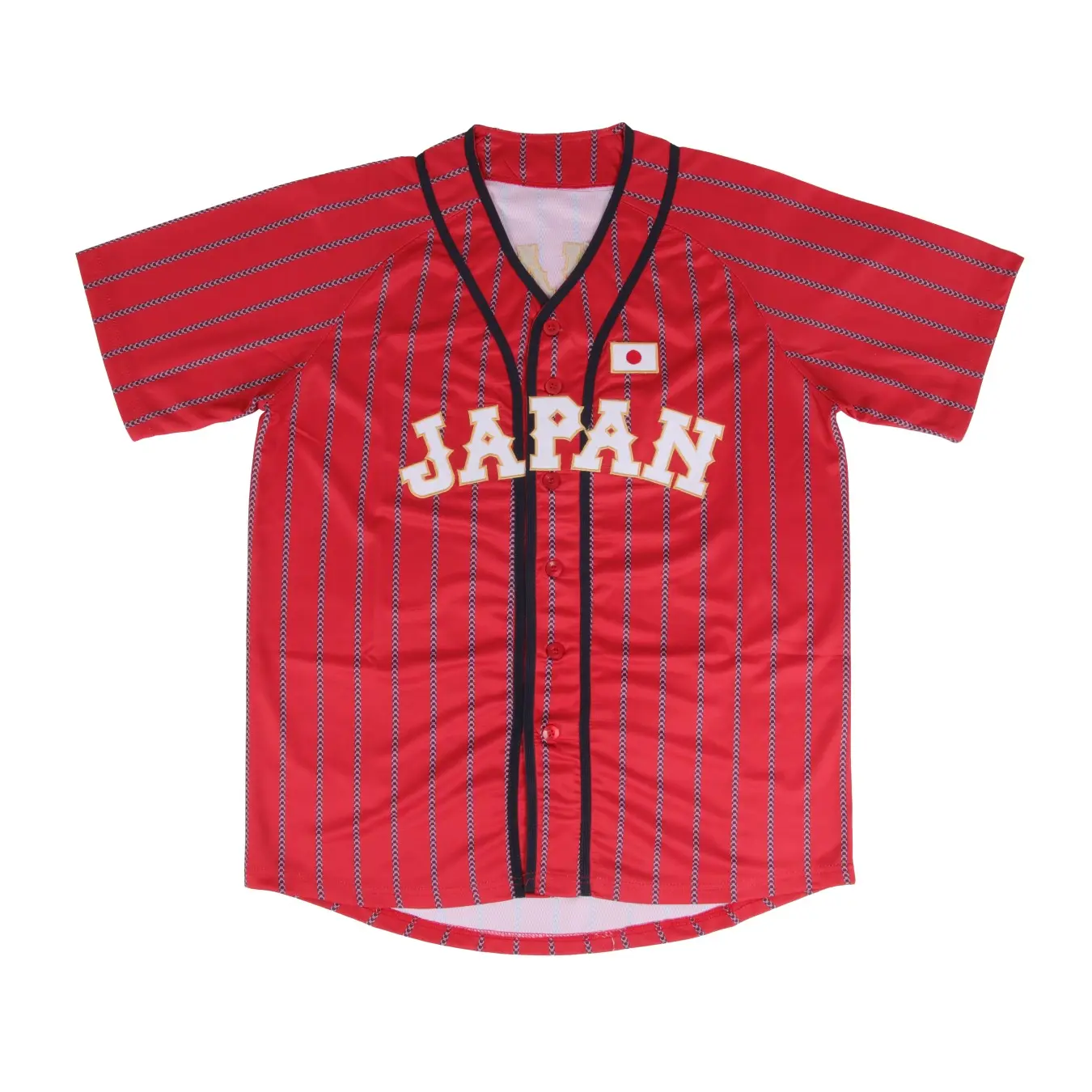 Shohei Ohtani 16 Japan Samurai Black Pinstriped Baseball Stitch