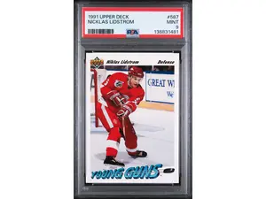 1991 Upper Deck Young Guns Nicklas Lidstrom #587 PSA 9