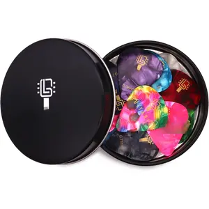 Pick  Tin - 18 count  Picks for Acoustic  - Celluloid plectrums  Pick for Electric, Acoustic, Bass & Ukulele - Thin, Medium & Heavy Design, Beginners to Performers