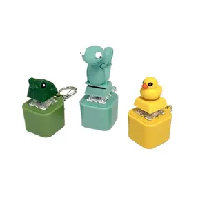 Glowing Keyboard Fidget Toy, Rechargeable Stress Relief Keychain, Sound Producing Fidget Button, Lizards Feogs Ducks Fidget Toys-Fun Rechargeable Lizard Keychain with Colorful Lights, Stress Reliever for Anxiety & Sensory Fun