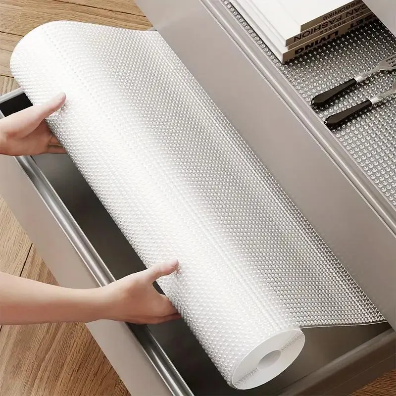 Kitchen Cabinet Liner, Cabinet Mat, Cover, Waterproof & Non-slip Plastic Vinyl Shelf Liner, Durable & Easy to Clean Shelf Liner, Home Organizer for Kitchen, Desk, Refrigerator, Wardrobe