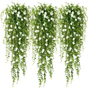 4pcs European pastoral style large simulated fern plant combination, Artificial plants, Artificial Faux Plants, suitable for home, office, garden, porch decoration, wedding, holiday, indoor and outdoor courtyard decoration, artificial flower decoration