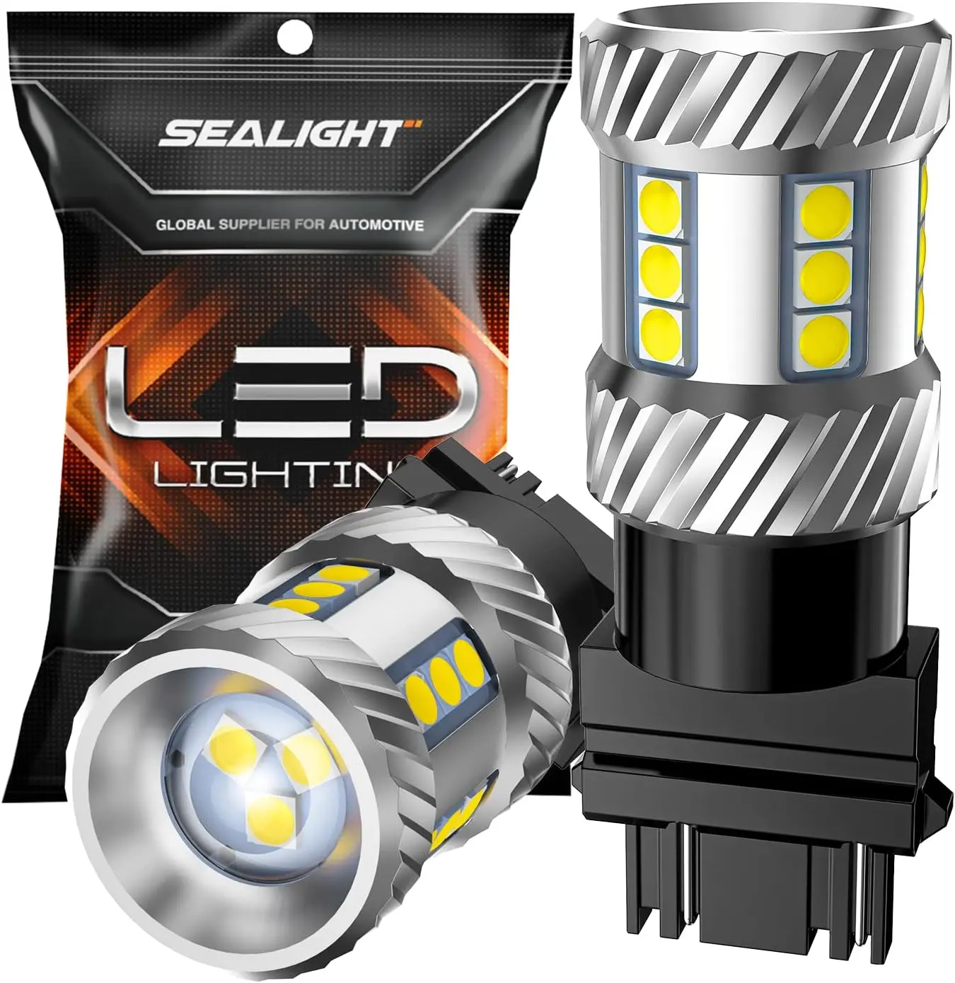 SEALIGHT 3157 LED Bulb Reverse Light, LED Brake Light Bulb 600% Brighter 6000K 1800LM Super Bright 3056 3156 3057 LED Bulbs With Projector Also for Tail Brake Signal Parking Lights, White 2PCS