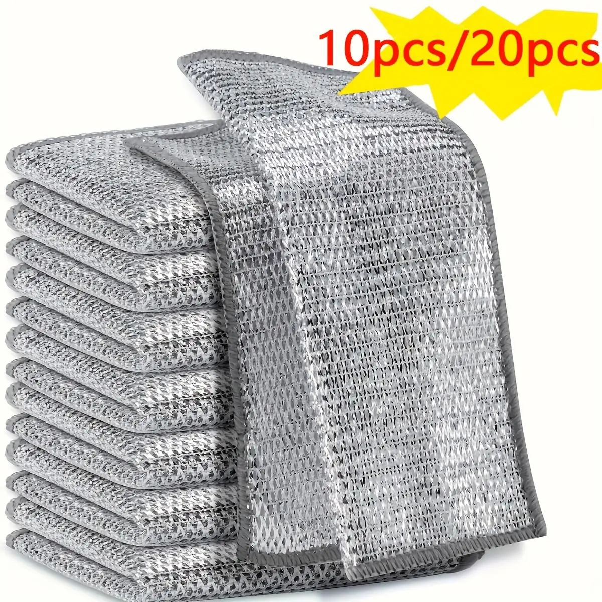 MAXIMUM CLEANING POWER, 20-Piece Double-Sided Dishwashing Brush Set: One brush for powerful cleaning, one sponge for gentle scrubbing; Steel wool scratch-resistant, reusable; The perfect Christmas gift, Dish Sponges, Kitchen Sponges