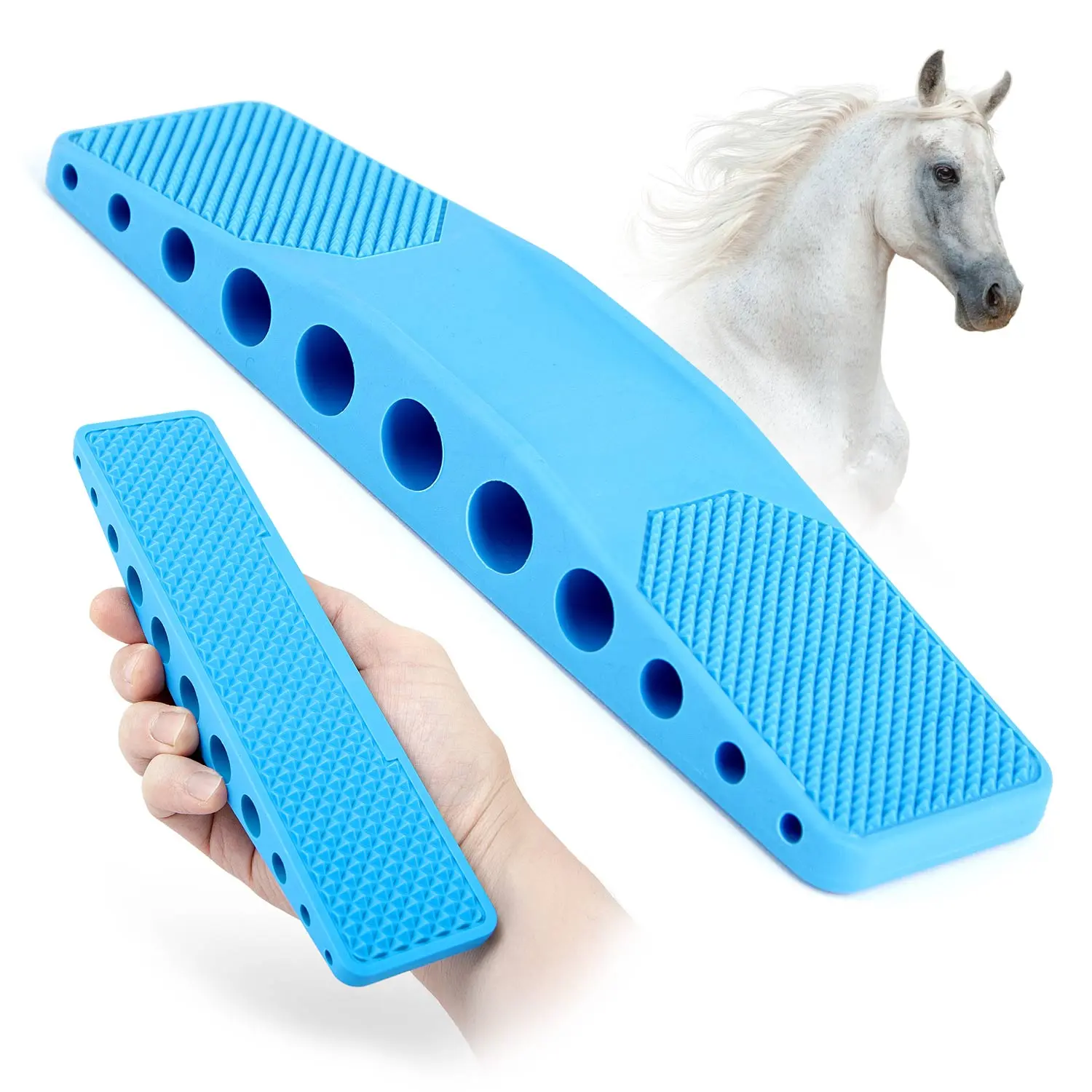 Jeffers Rubber Groomer – Shedding & Dirt Removal for Horses, Dogs & Cats
