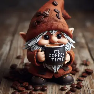 1pcs Coffee Gnomes Coffee Bar Decor Tabletop Kitchen Handcrafted Sculpture Resin Gnomes For Dining Room Coffee-Themed Dwarf