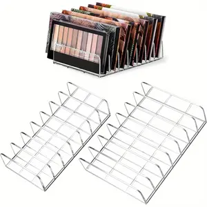 Acrylic Makeup Eyeshadow Palette Organizer, 7 Grid Display Box, Multi Compartment, Cosmetic Storage Rack, Cosmetics Organizer Storage, Fits Eye Shadow Palettes, Cds, Phone Cases, Masks