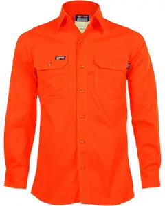 Lapco Men's Men'S Fr Long Sleeve Button Down Work Shirt - Iora7 Sm-2Xl